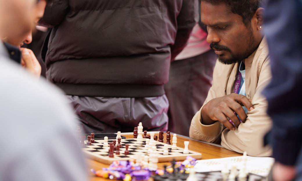 students playing a game of chess
