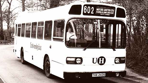 University bus being driven